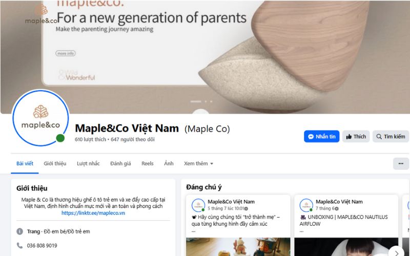 Maple&Co Fanpage trên Facebook