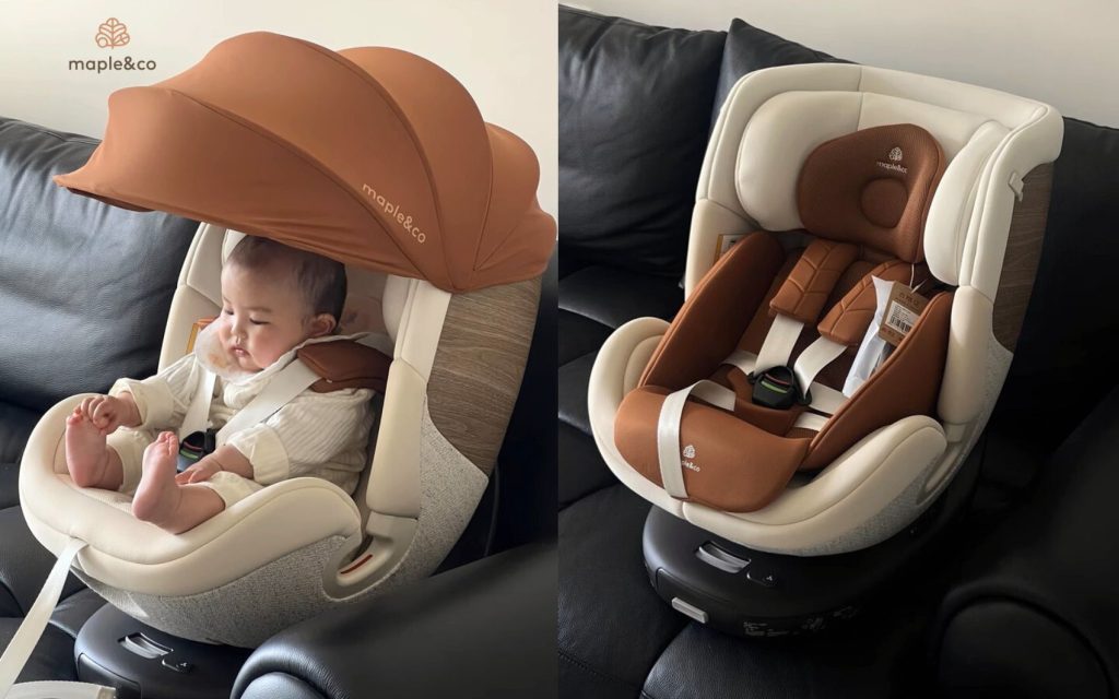 Ghế ô tô cho bé Maple&Co – Thiết kế tích hợp màn che nắng tiện lợi