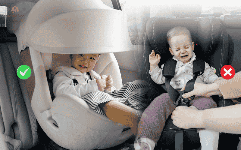 Hướng dẫn thắt dây an toàn cho bé trên ghế ô tô